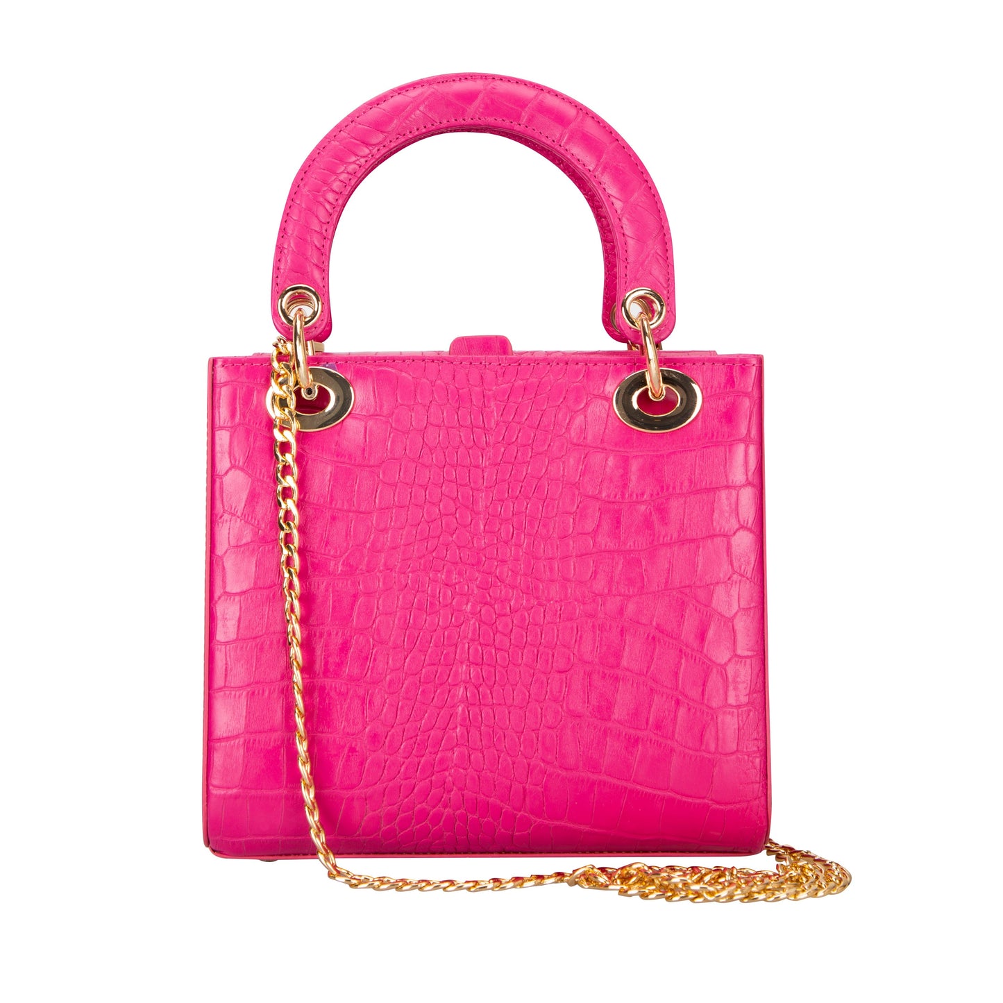 Mila Lady Top Handle | Gold Croc