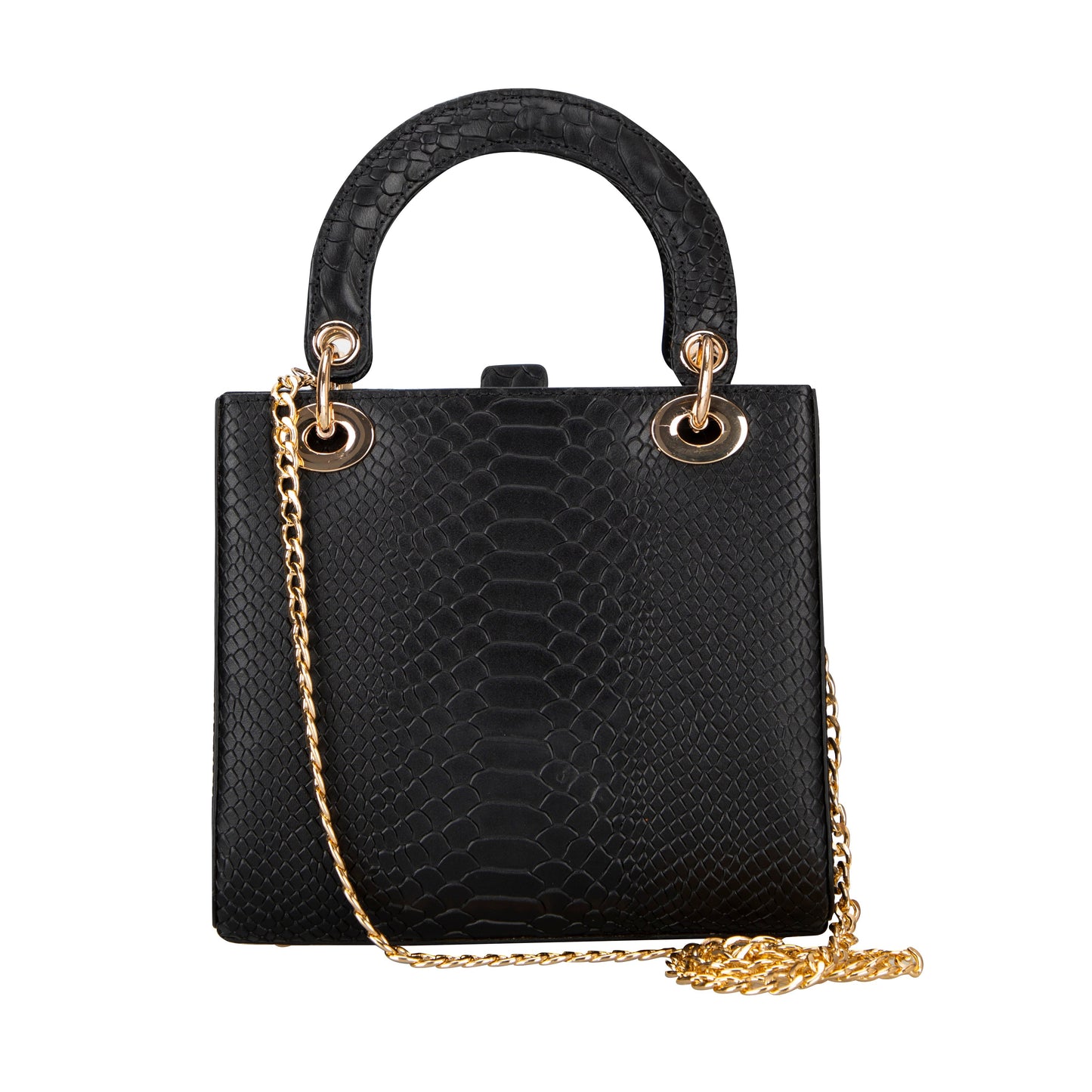 Mila Lady Top Handle | Gold Croc