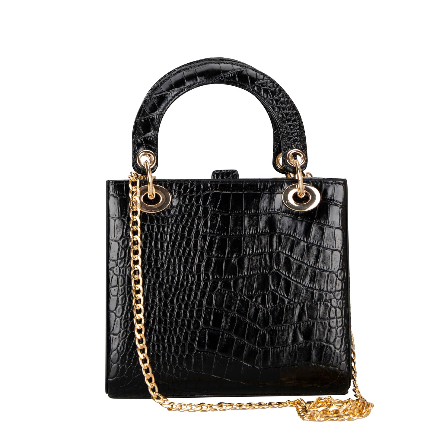 Mila Lady Top Handle | Black Snake Pattern