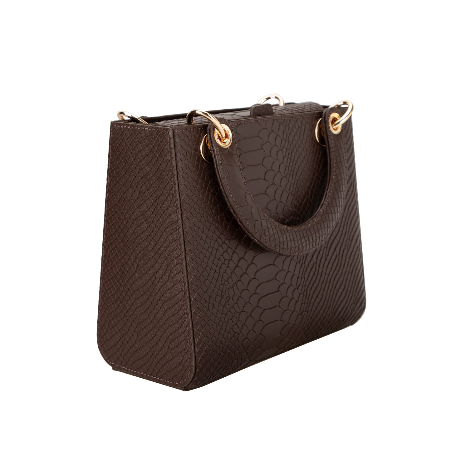 Mila Lady Top Handle | Gold Croc