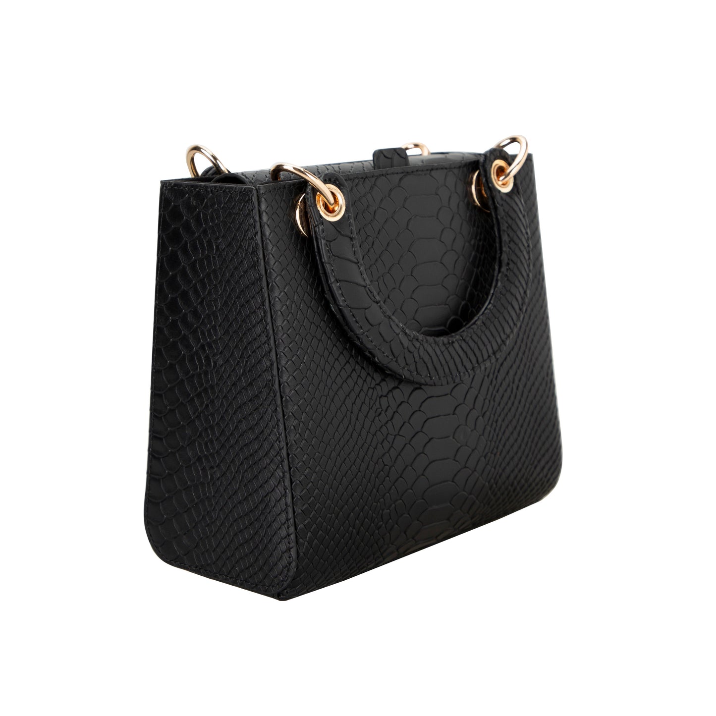 Mila Lady Top Handle | Black Snake Pattern
