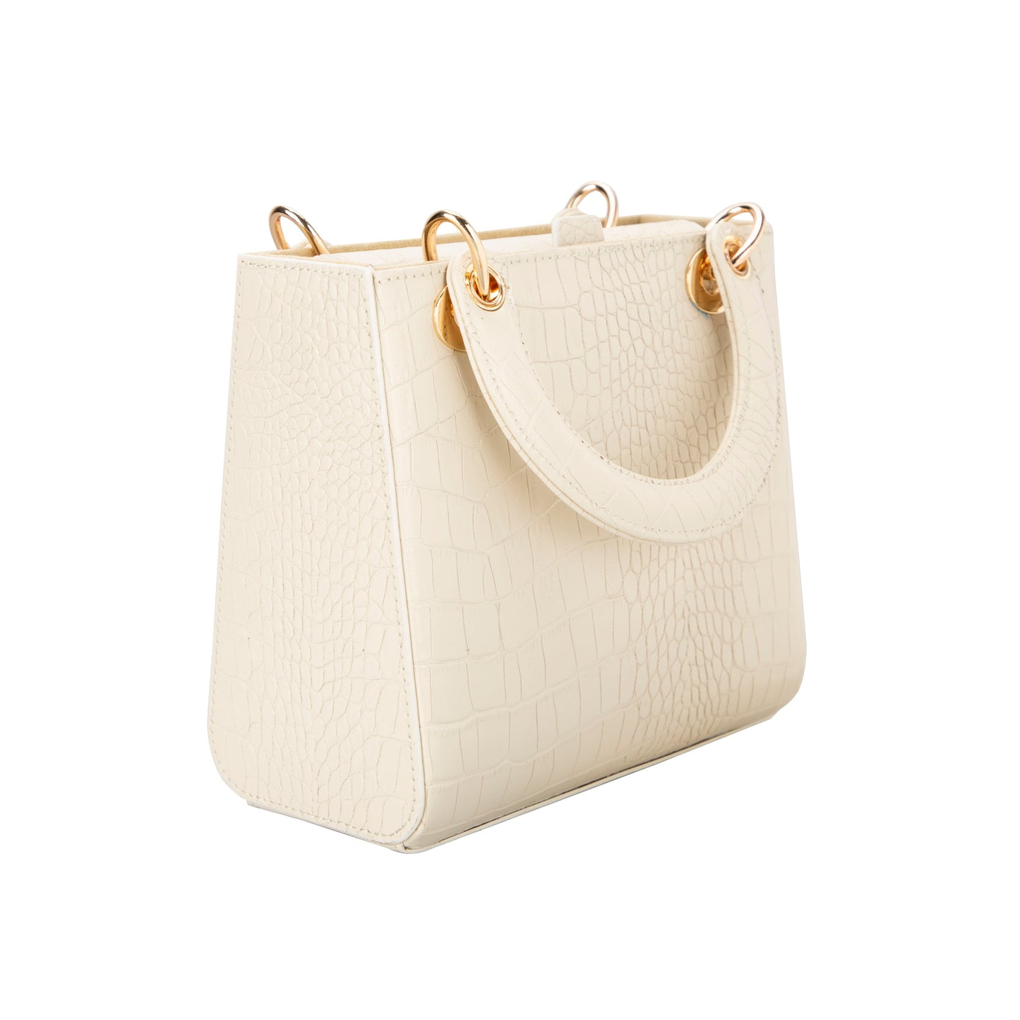 Mila Lady Top Handle | Gold Croc
