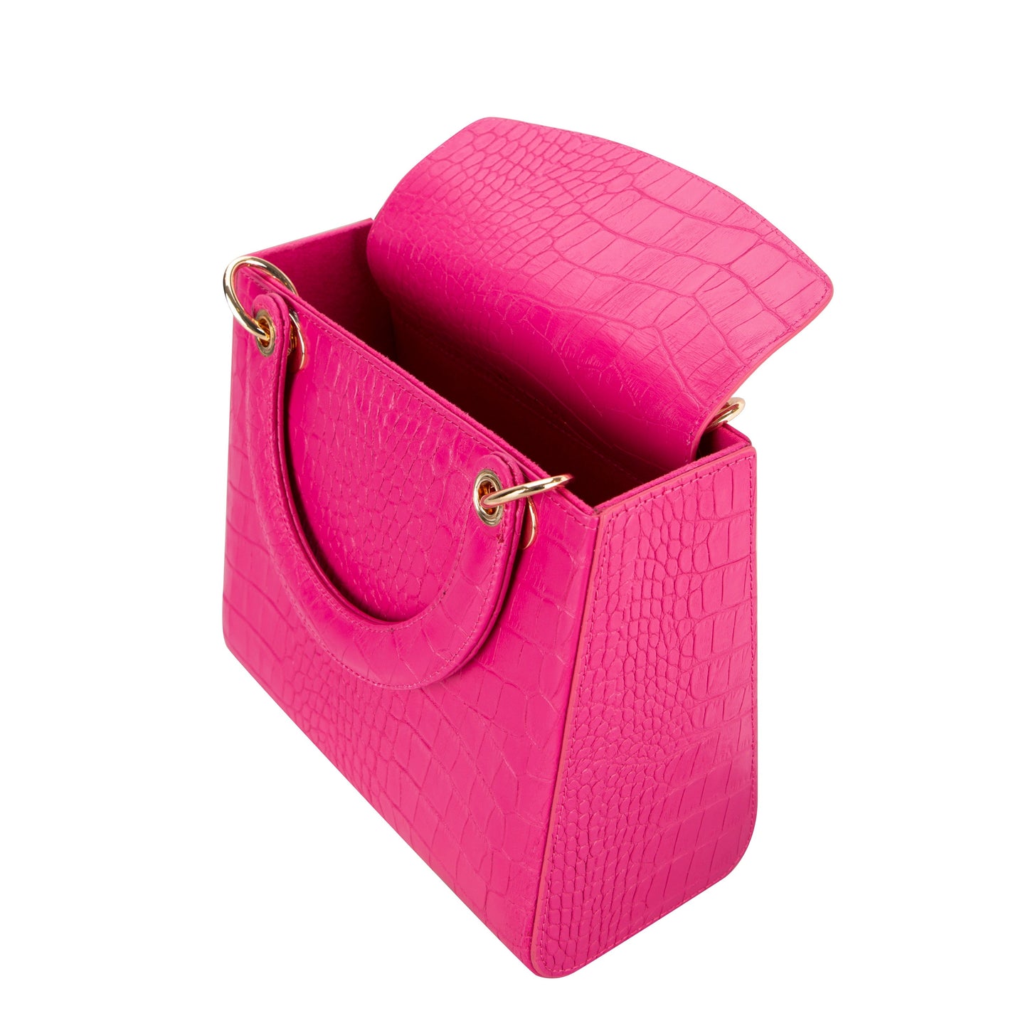 Mila Lady Top Handle | Gold Croc