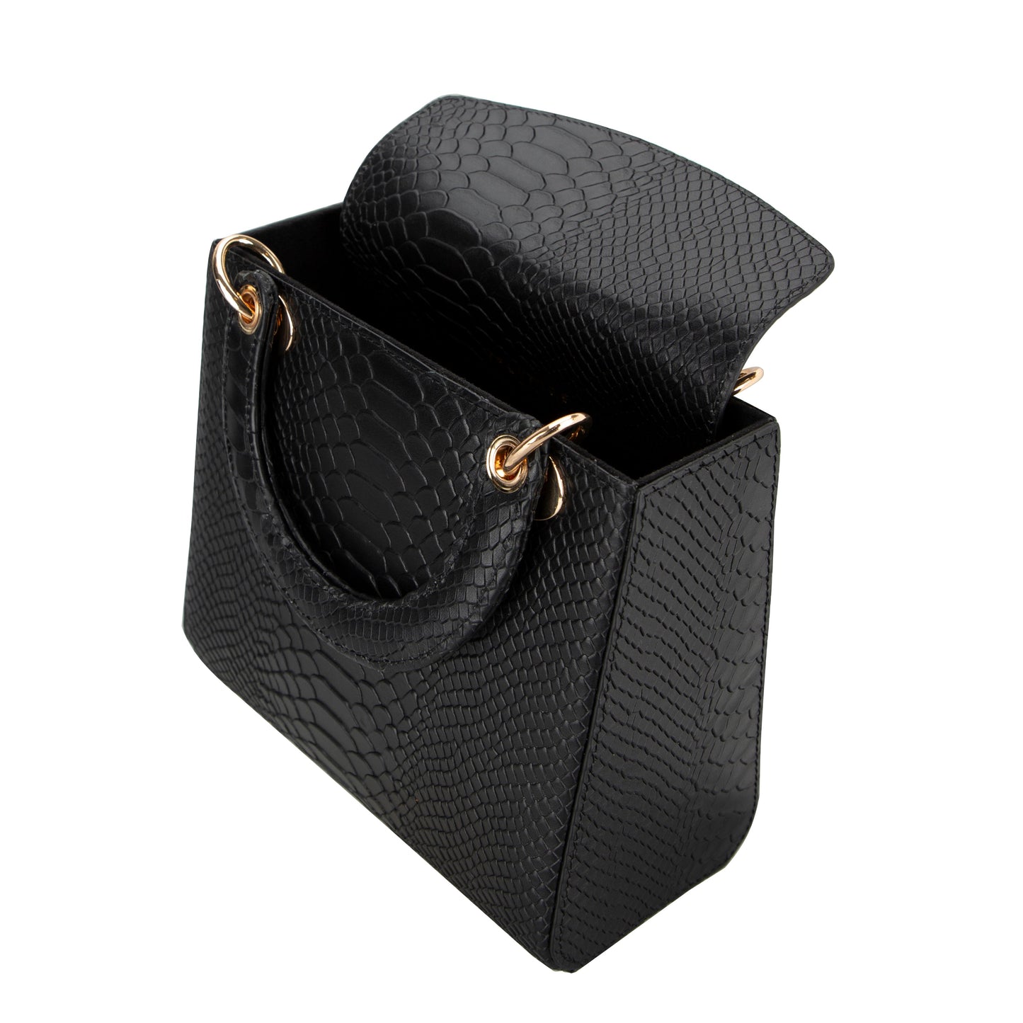 Mila Lady Top Handle | Black Snake Pattern