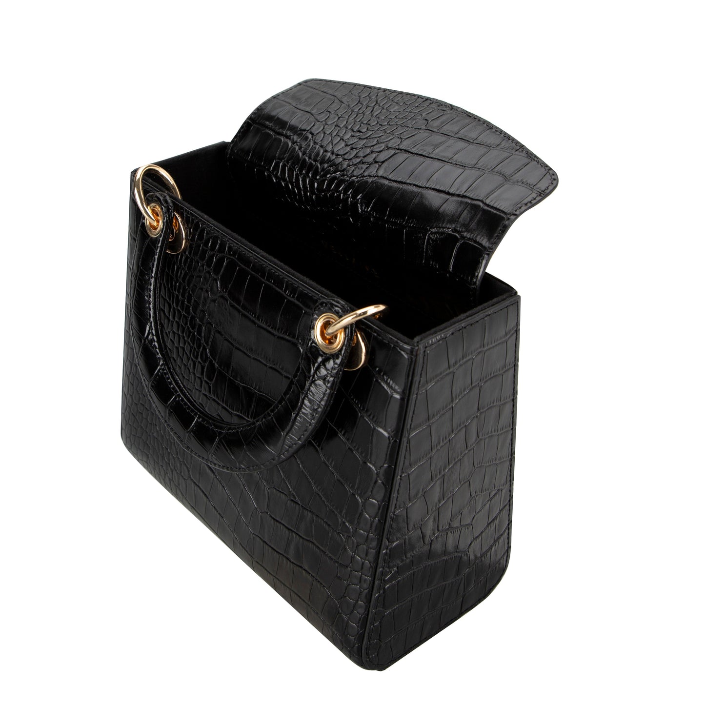 Mila Lady Top Handle | Gold Croc
