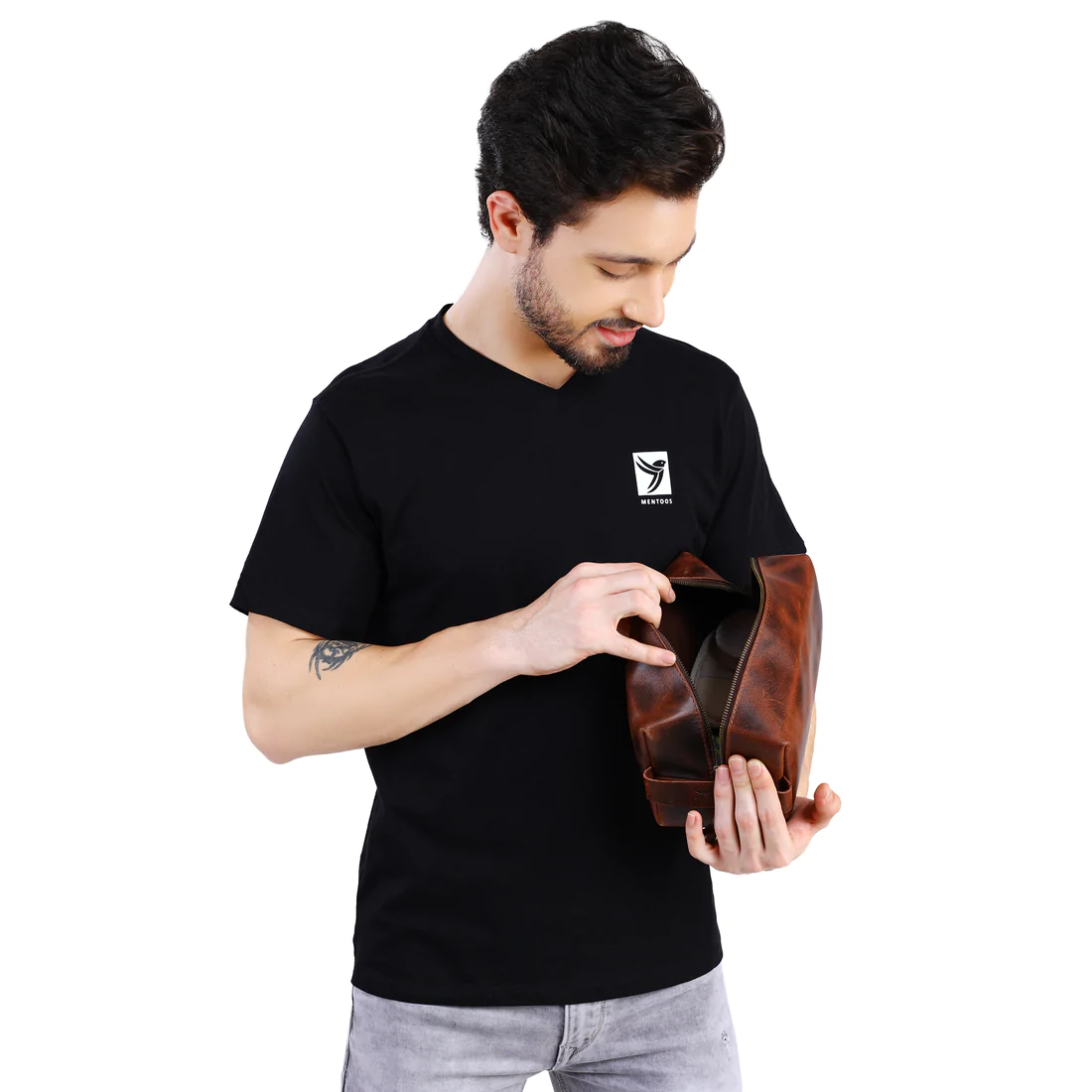 Mens Leather Toiletry Bag | DB