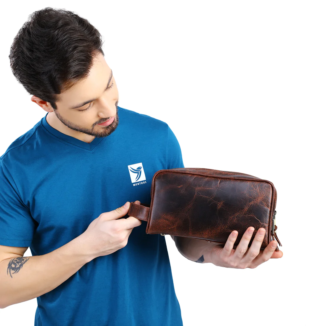Leather Double Section Toiletry Bag | B