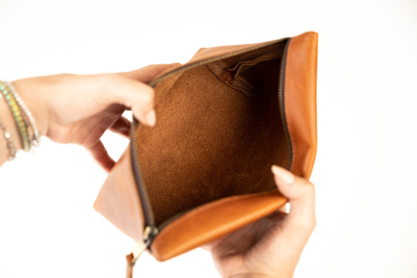 Leather Square Makeup Bag | AB