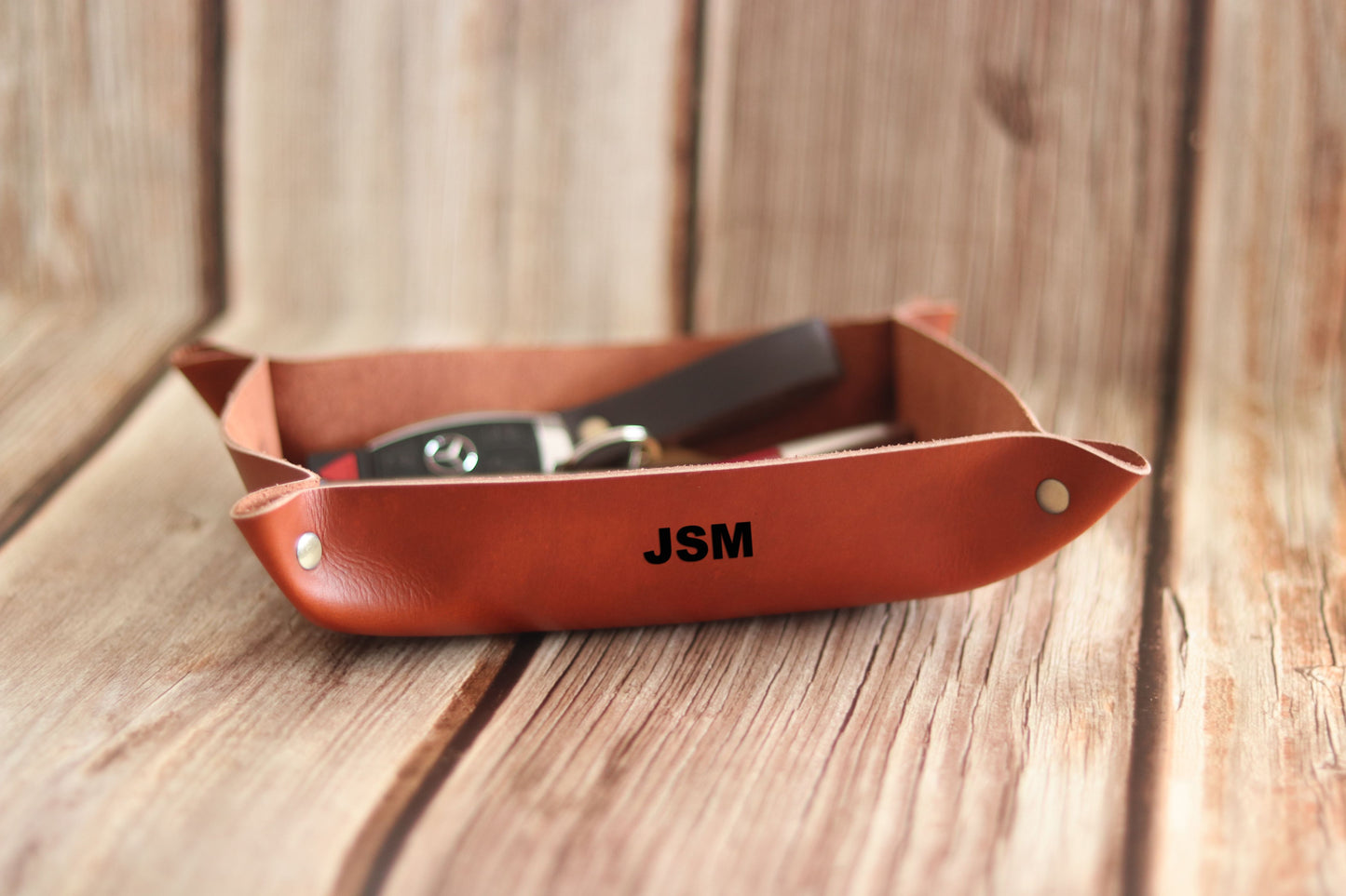 Leather Valet Tray - Black