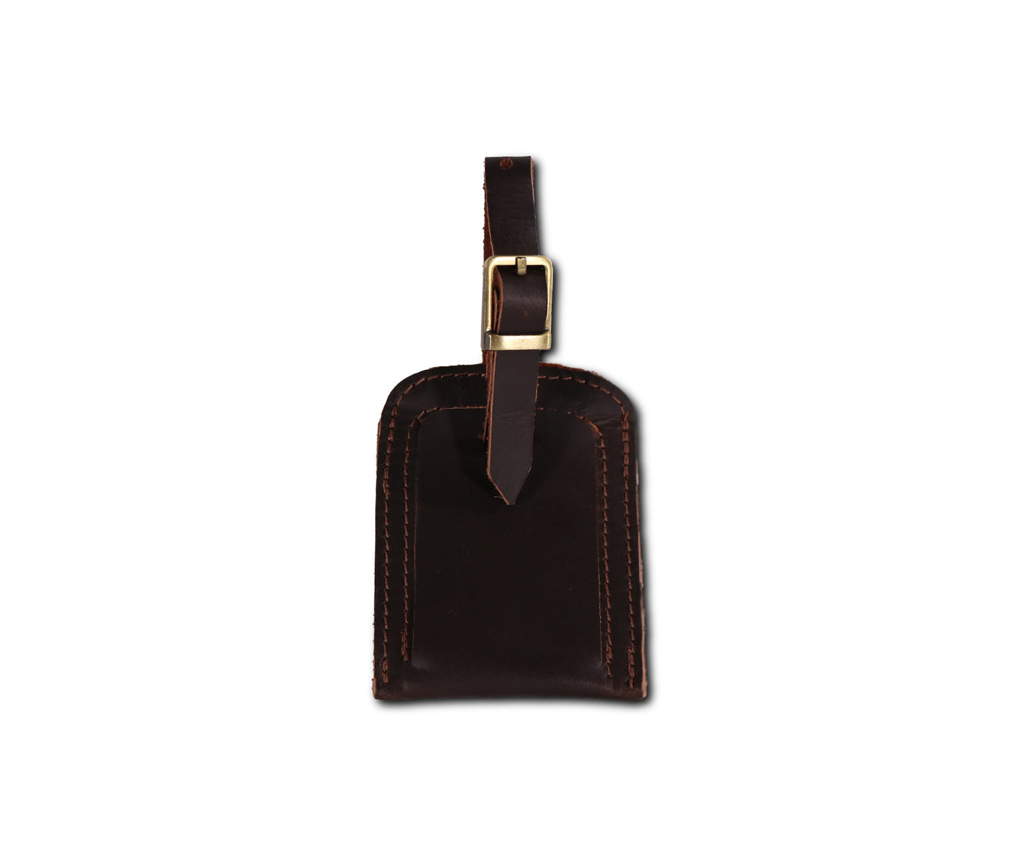 Leather Luggage Tag - Dark Brown