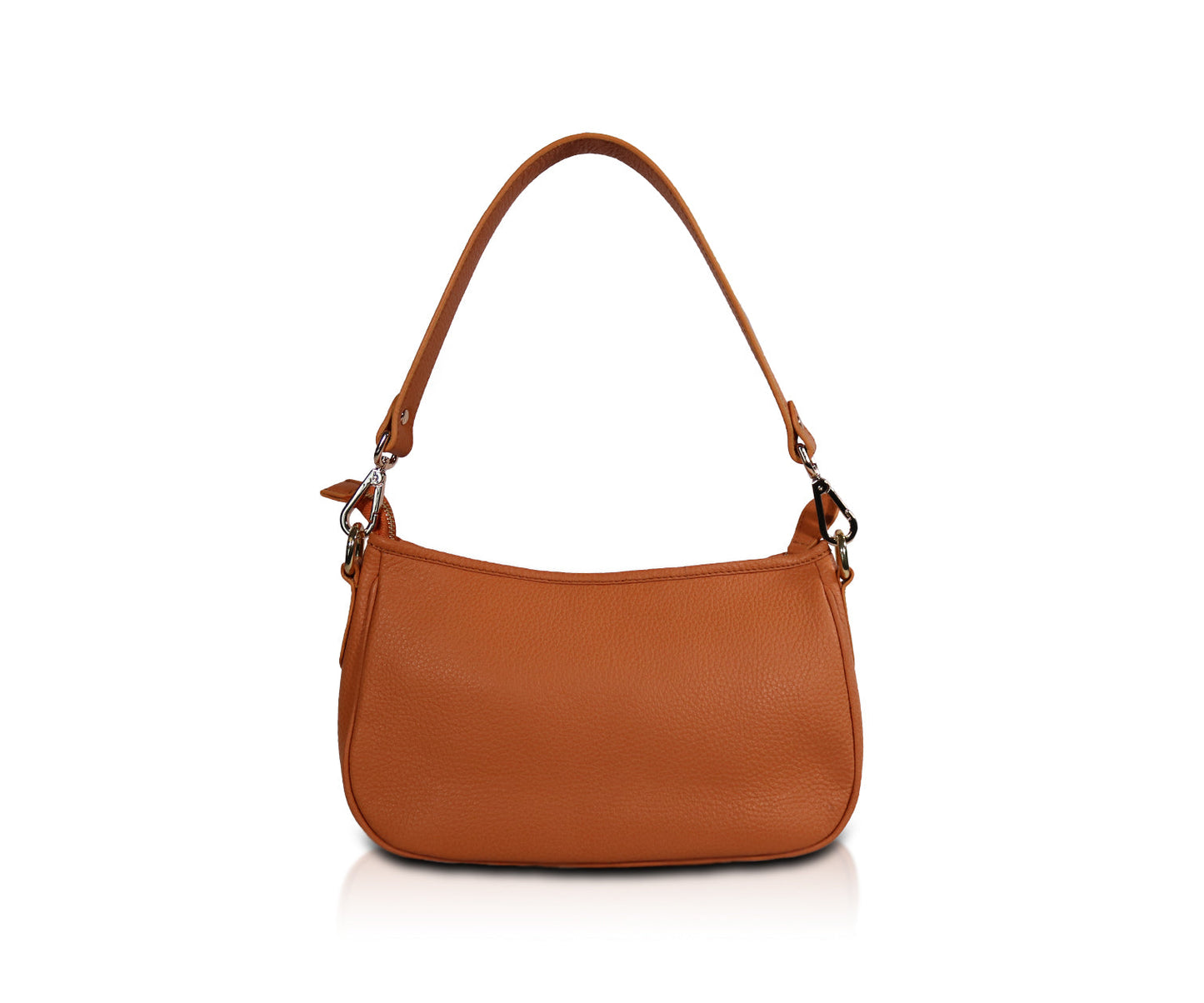 Leather Shoulder Bag - Orange
