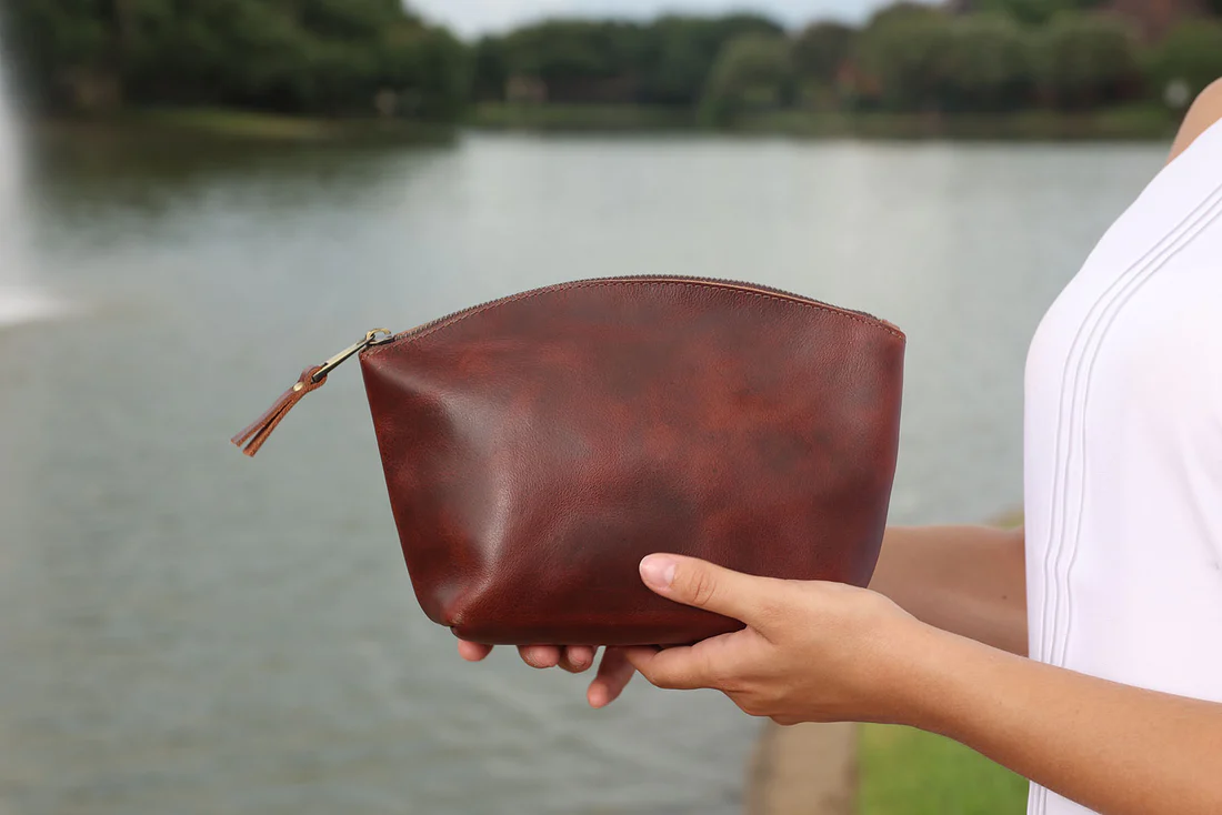Leather Eclipse Makeup Bag | LB
