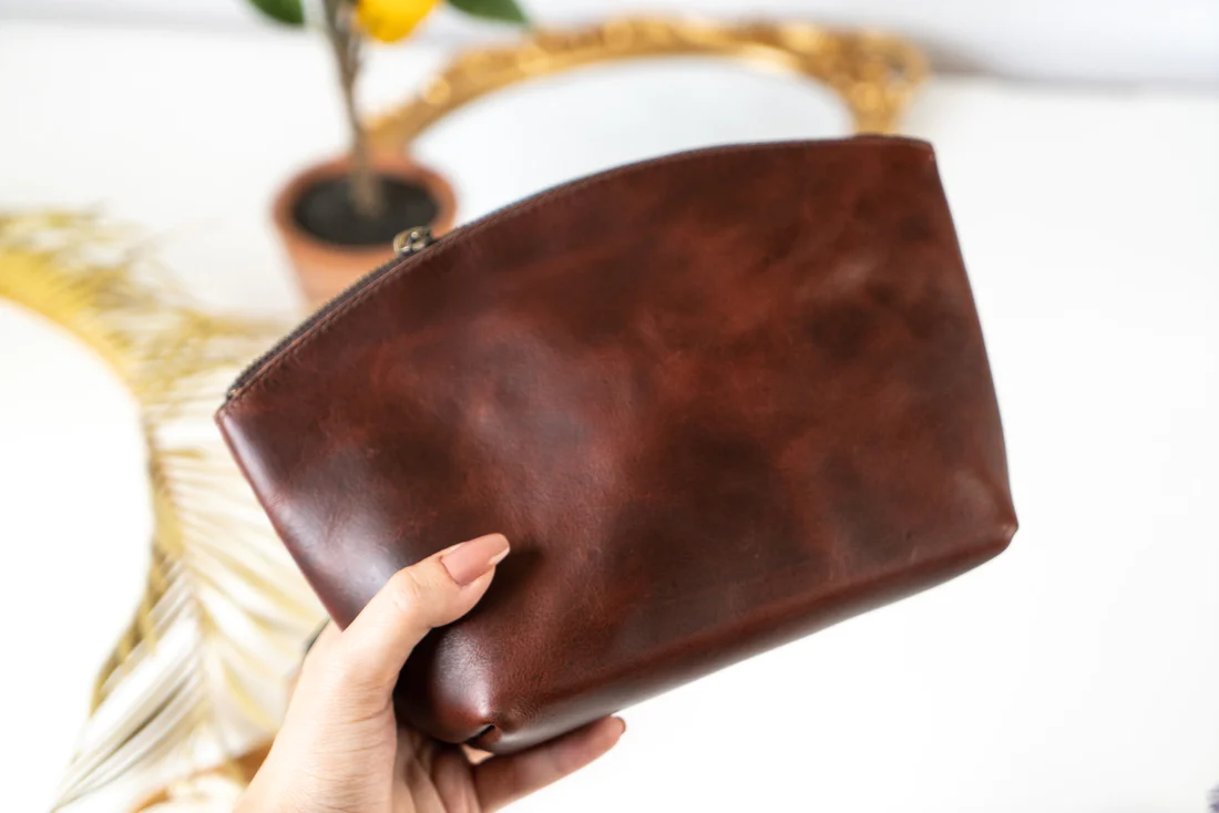 Leather Eclipse Makeup Bag | DB