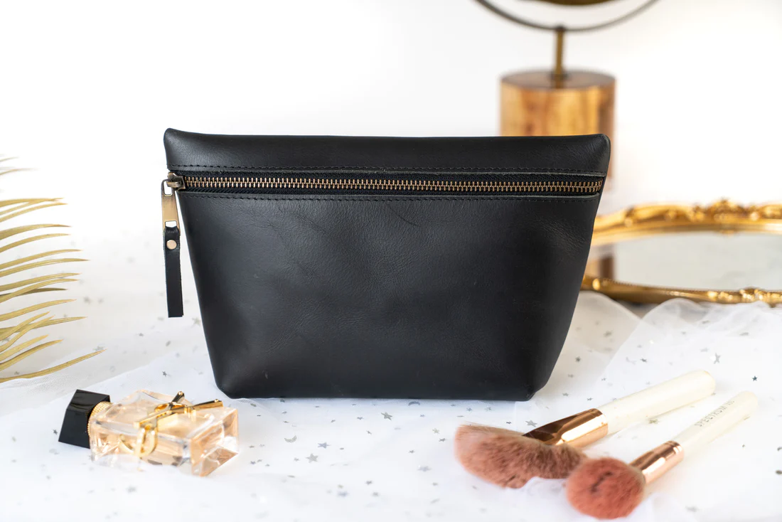 Leather Square Makeup Bag | AB