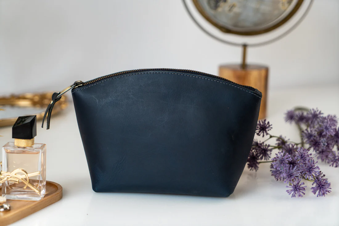 Leather Eclipse Makeup Bag | LB