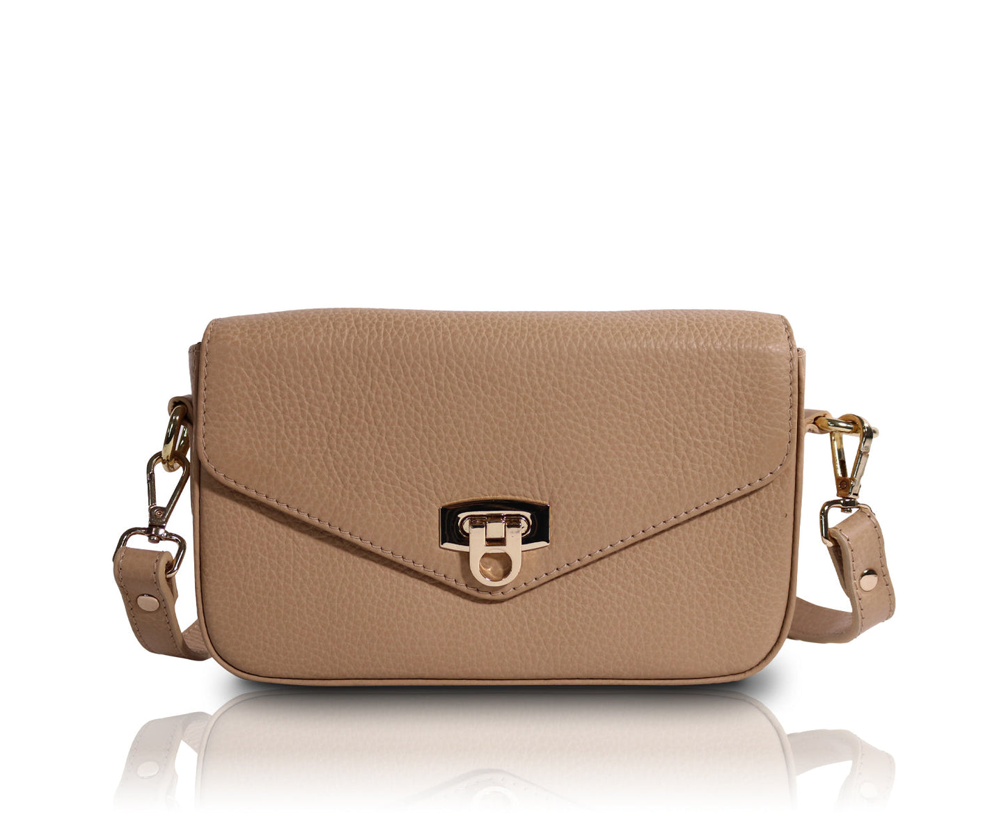 Leather Crossbody Bag - Coffee