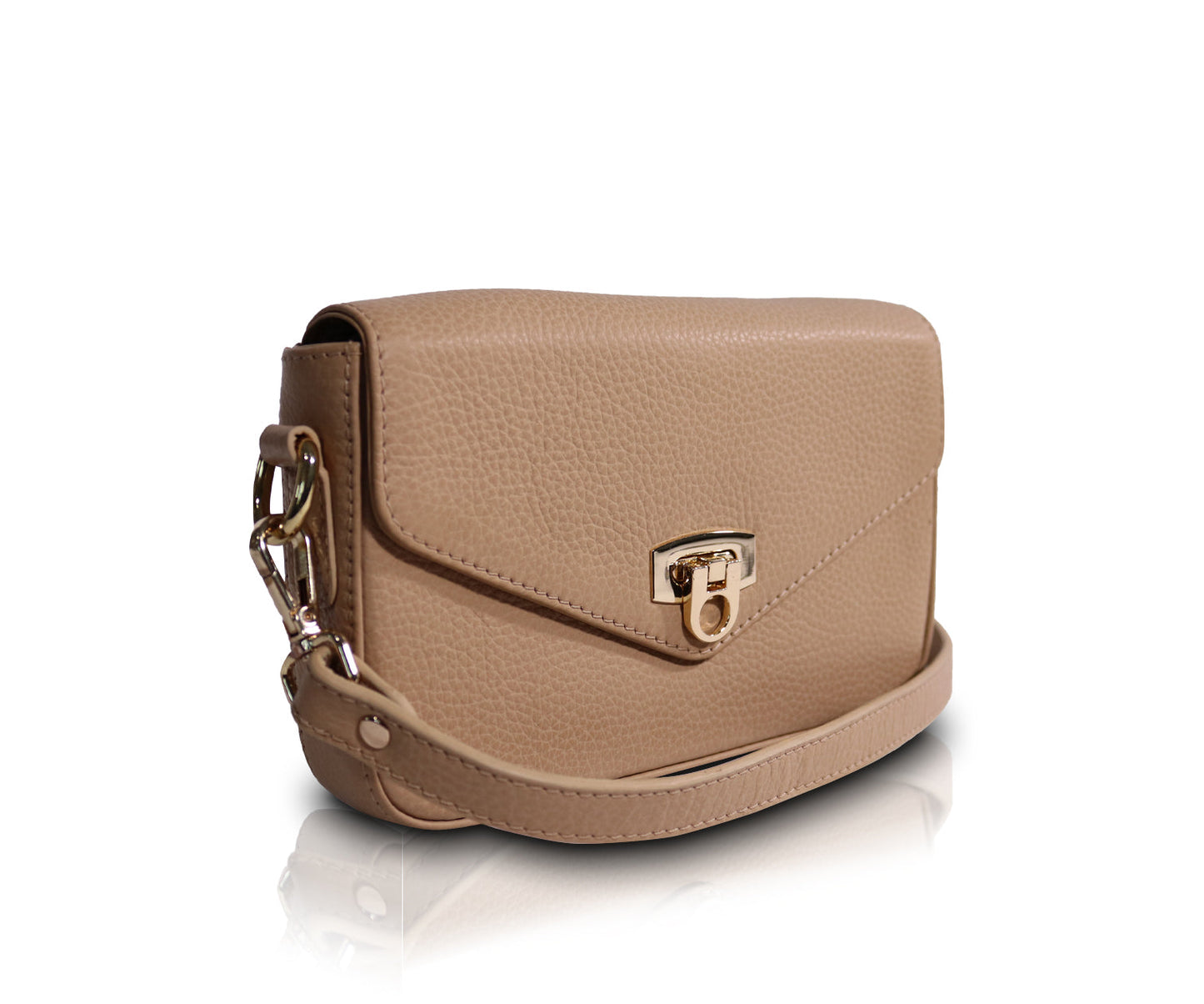 Leather Crossbody Bag - Coffee