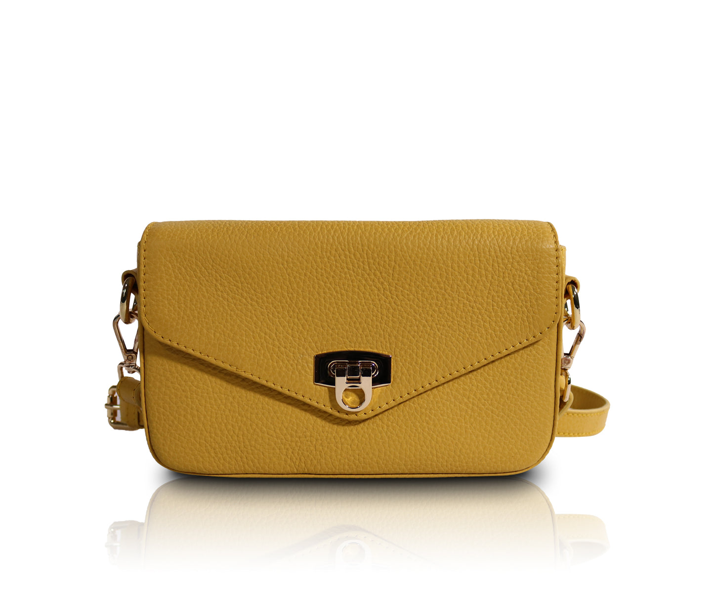 Leather Crossbody Bag - Mustard
