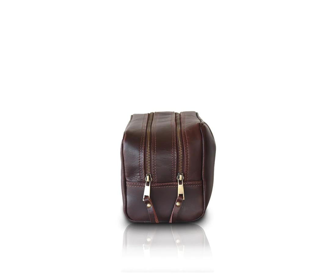Leather Double Section Toiletry Bag | B