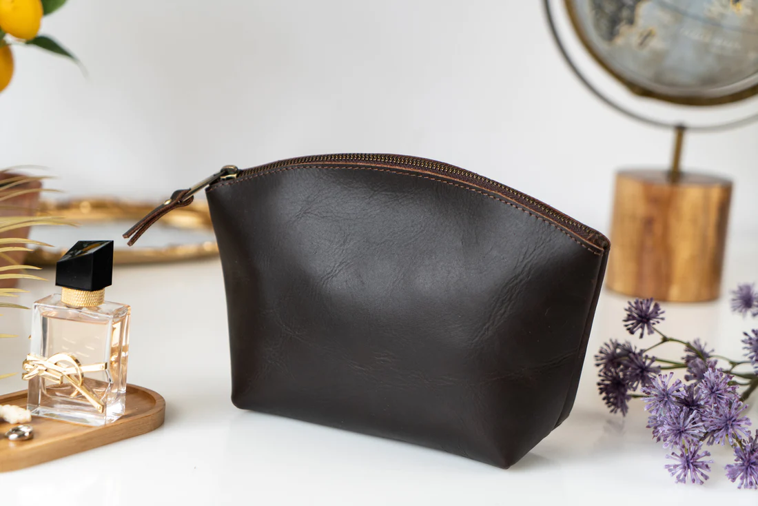 Leather Eclipse Makeup Bag | B