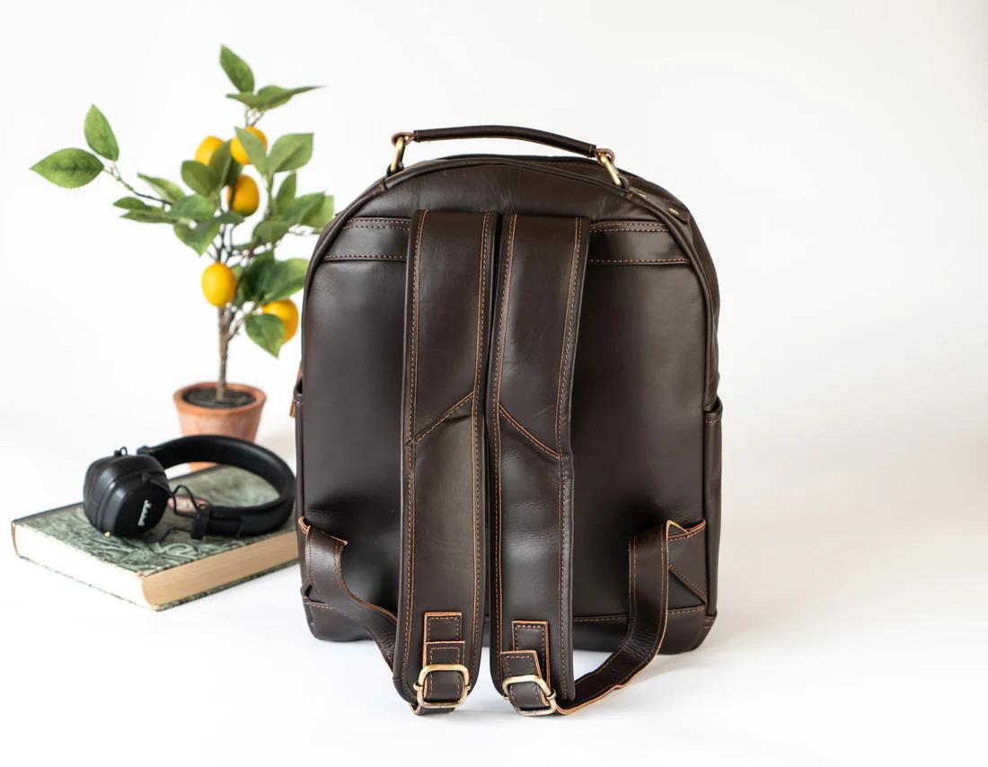 Leather Backpack w/ Laptop Compartment | B