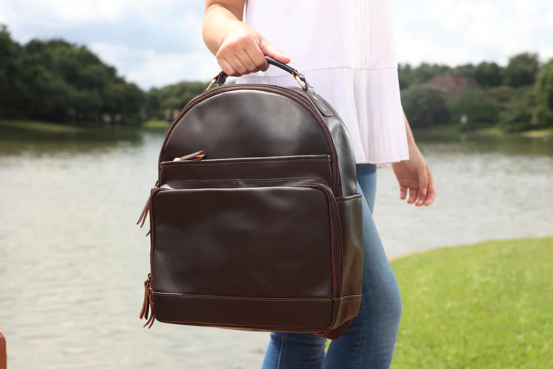 Leather Backpack w/ Laptop Compartment | B