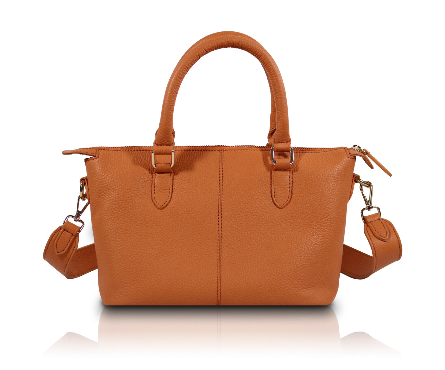 Leather Satchel Bag - Black
