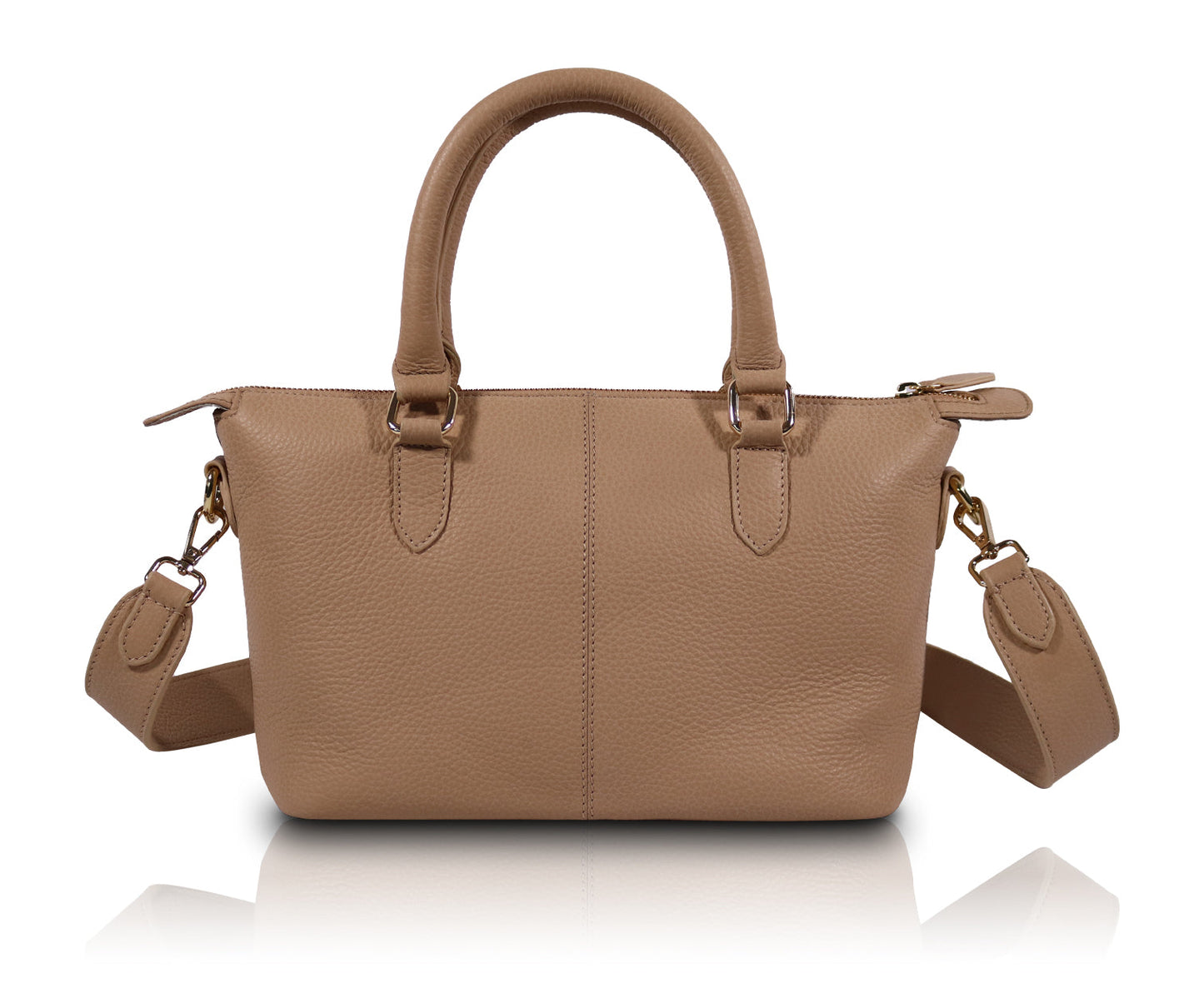 Leather Satchel Bag - Coffee