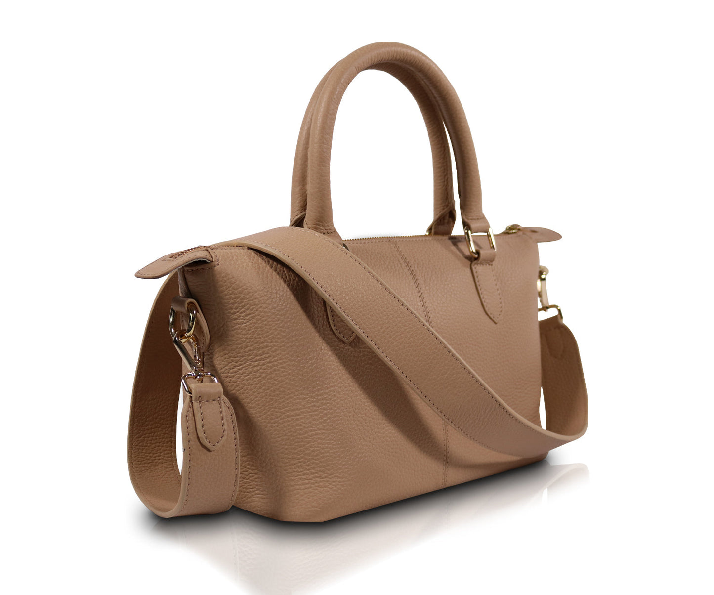 Leather Satchel Bag - Coffee