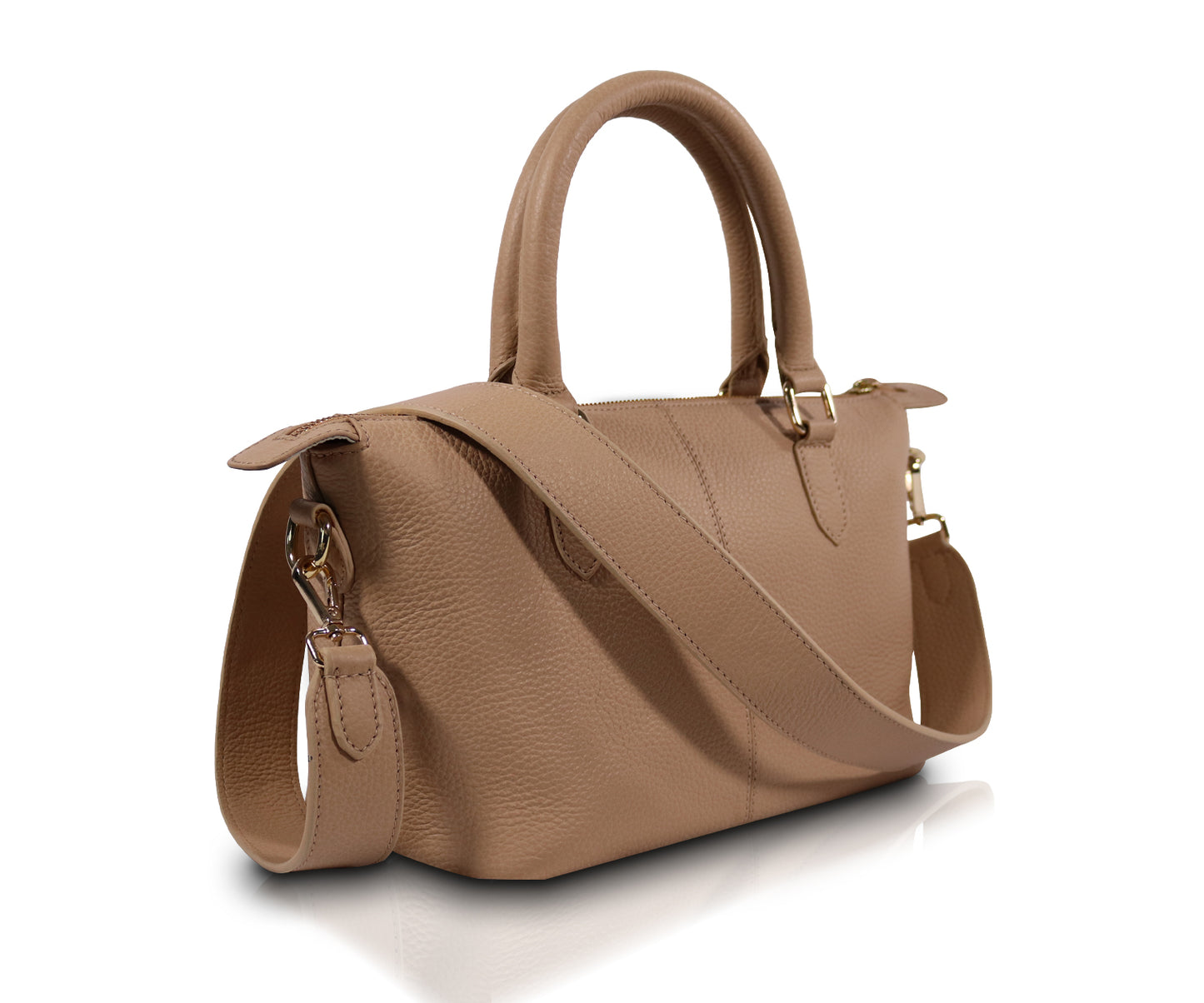 Leather Satchel Bag - Black