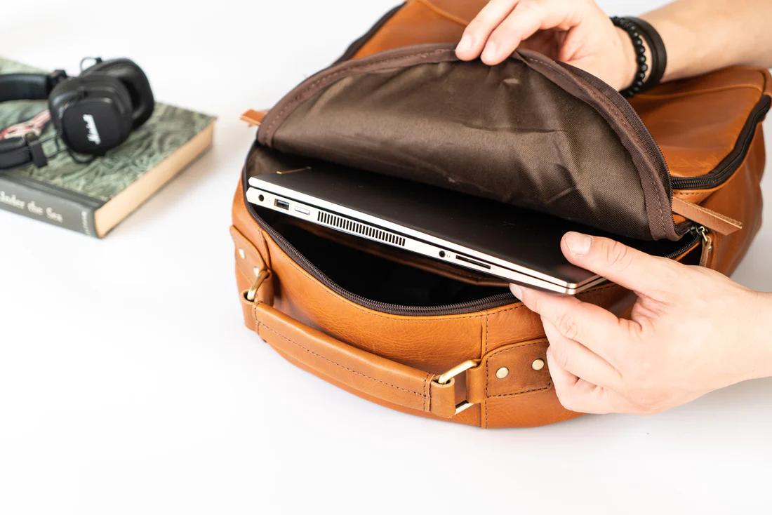 Leather Backpack w/ Laptop Compartment | B