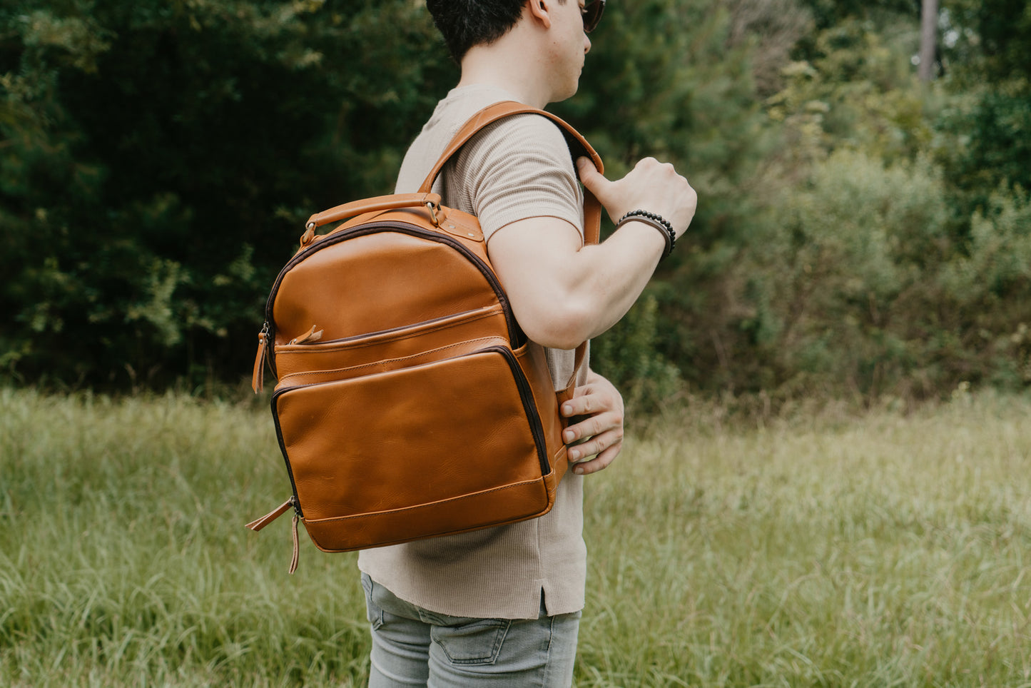 leather backpack