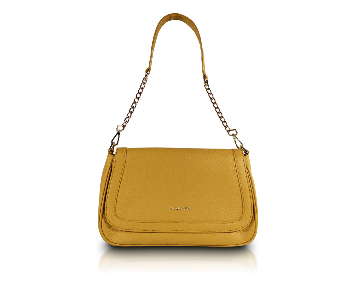 Leather Chic Shoulder Bag | Mustard