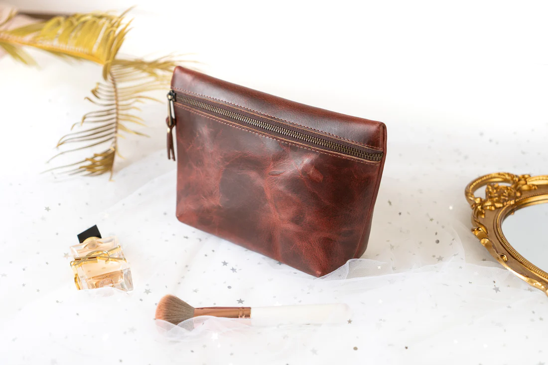 Leather Square Makeup Bag | DB