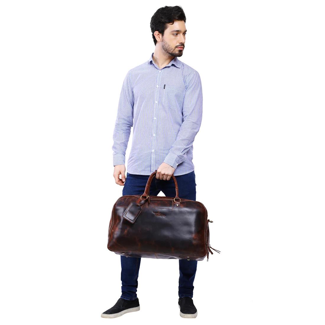 Leather Square Duffle Bag | LB