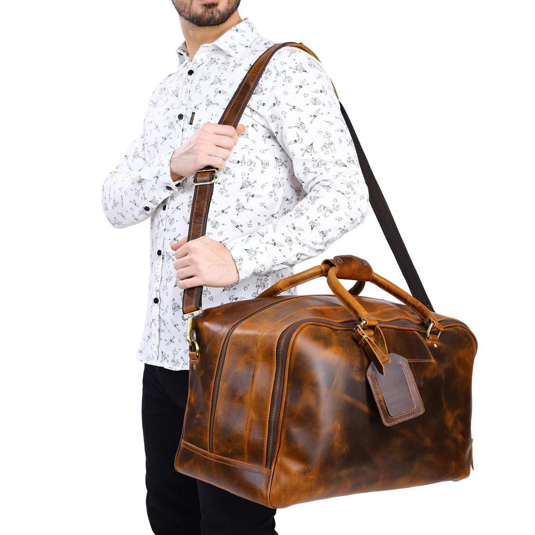 Leather Square Duffle Bag | LB