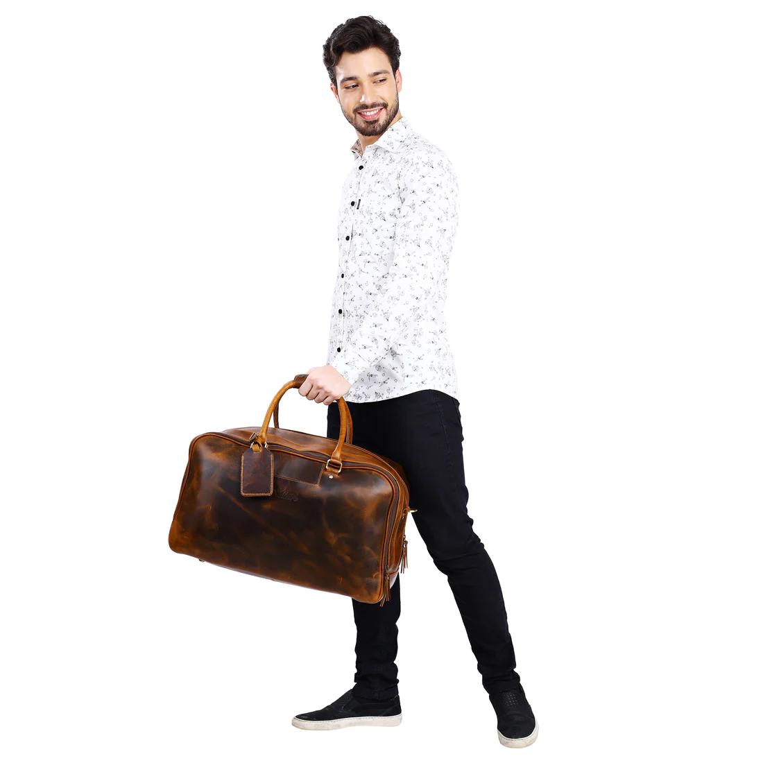 Leather Square Duffle Bag | LB