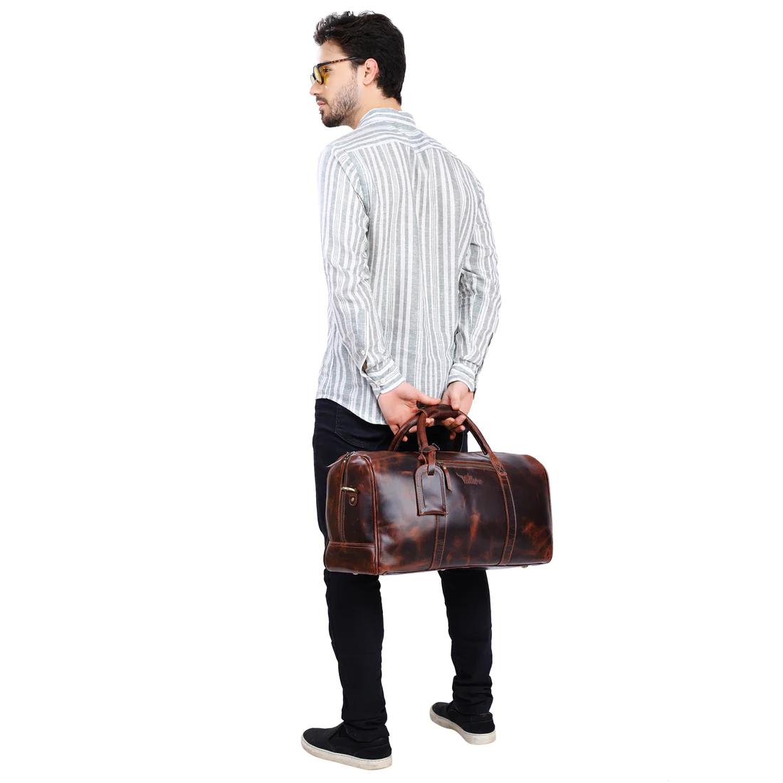 Leather Weekender Duffle Bag | DB