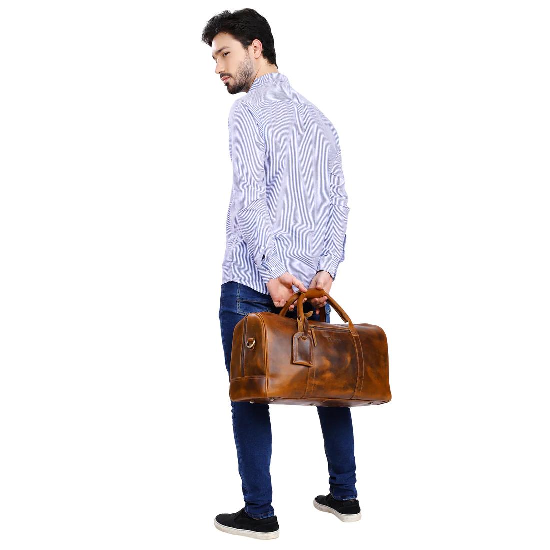 Leather Weekender Duffle Bag | DB