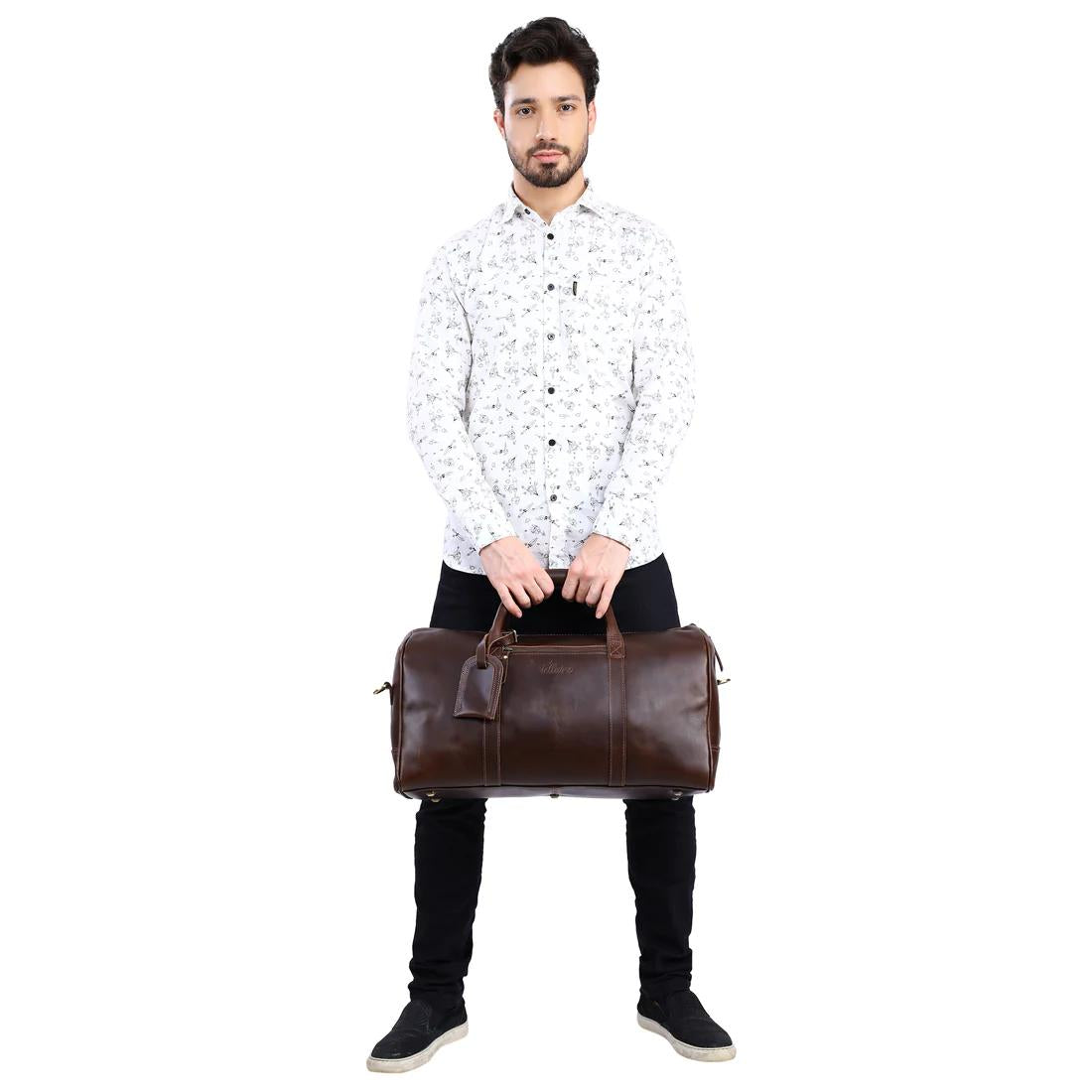 Leather Weekender Duffle Bag | LB