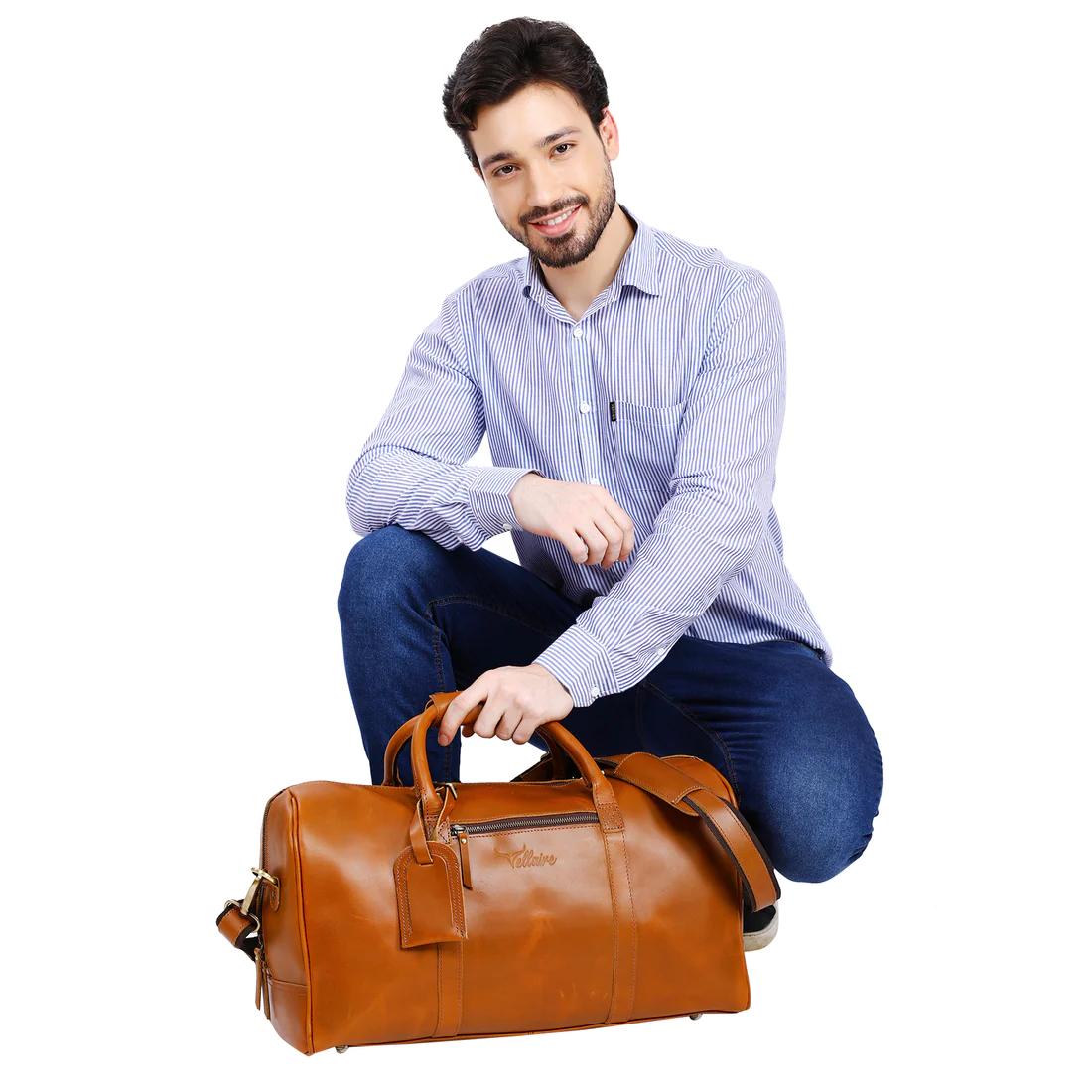 Leather Weekender Duffle Bag | B