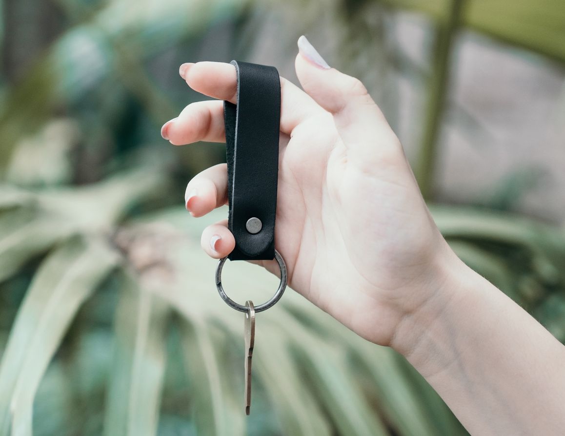 Leather Keychain - Black