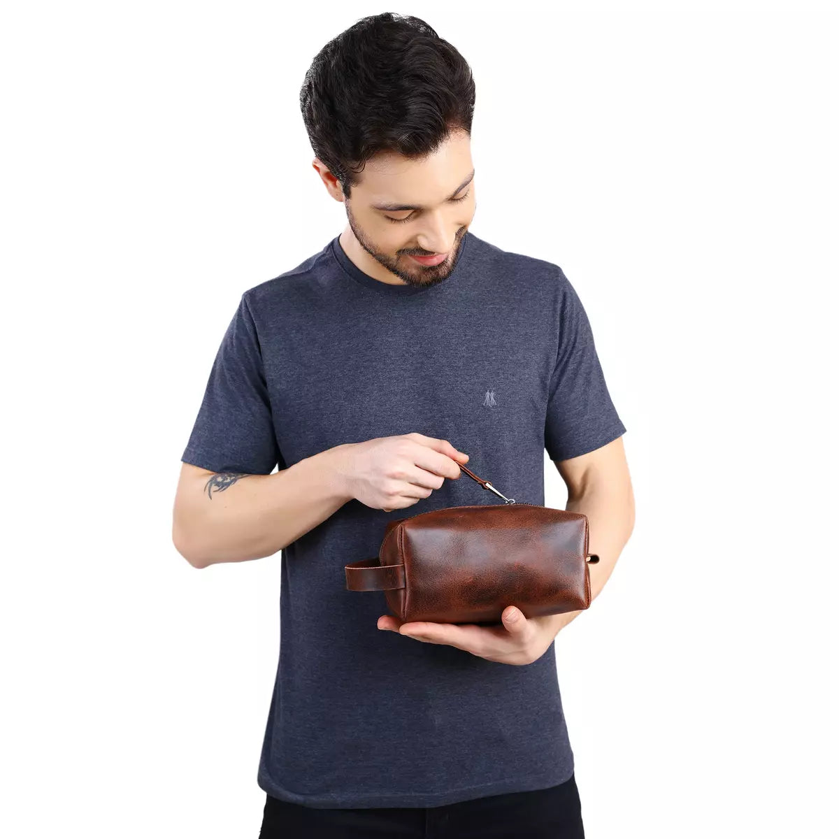 Mens Leather Toiletry Bag
