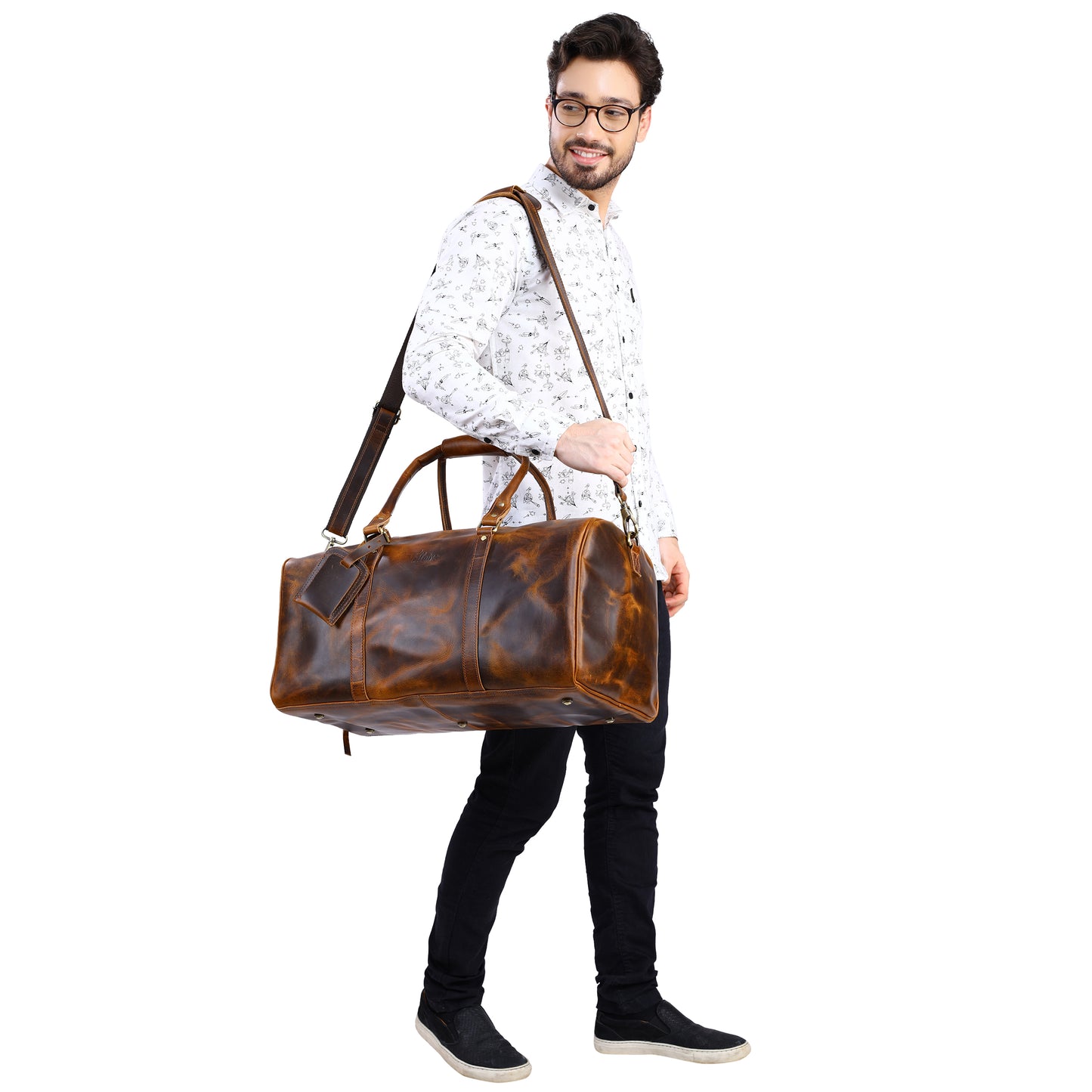 Personalized Leather Duffle Bag - XLarge
