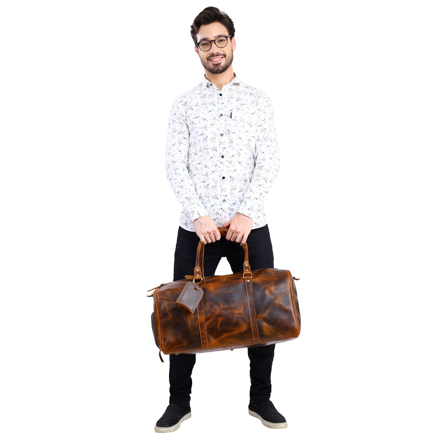 Personalized Leather Duffle Bag - XLarge