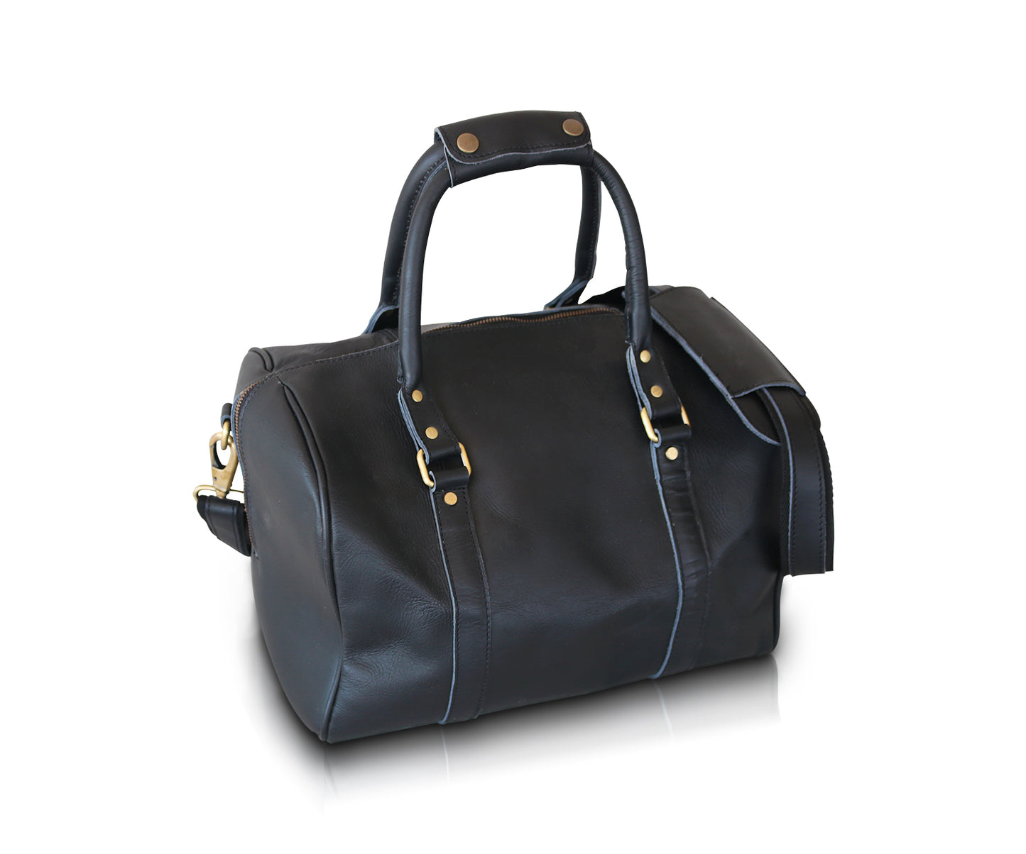 Personalized Leather Duffle Bag - Small