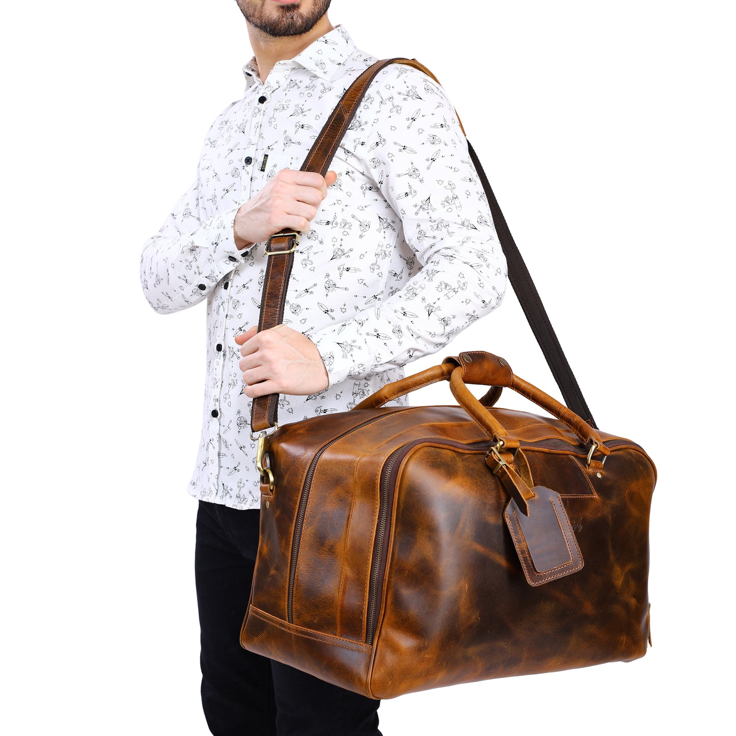 Personalized Leather Travel Bag - XLarge