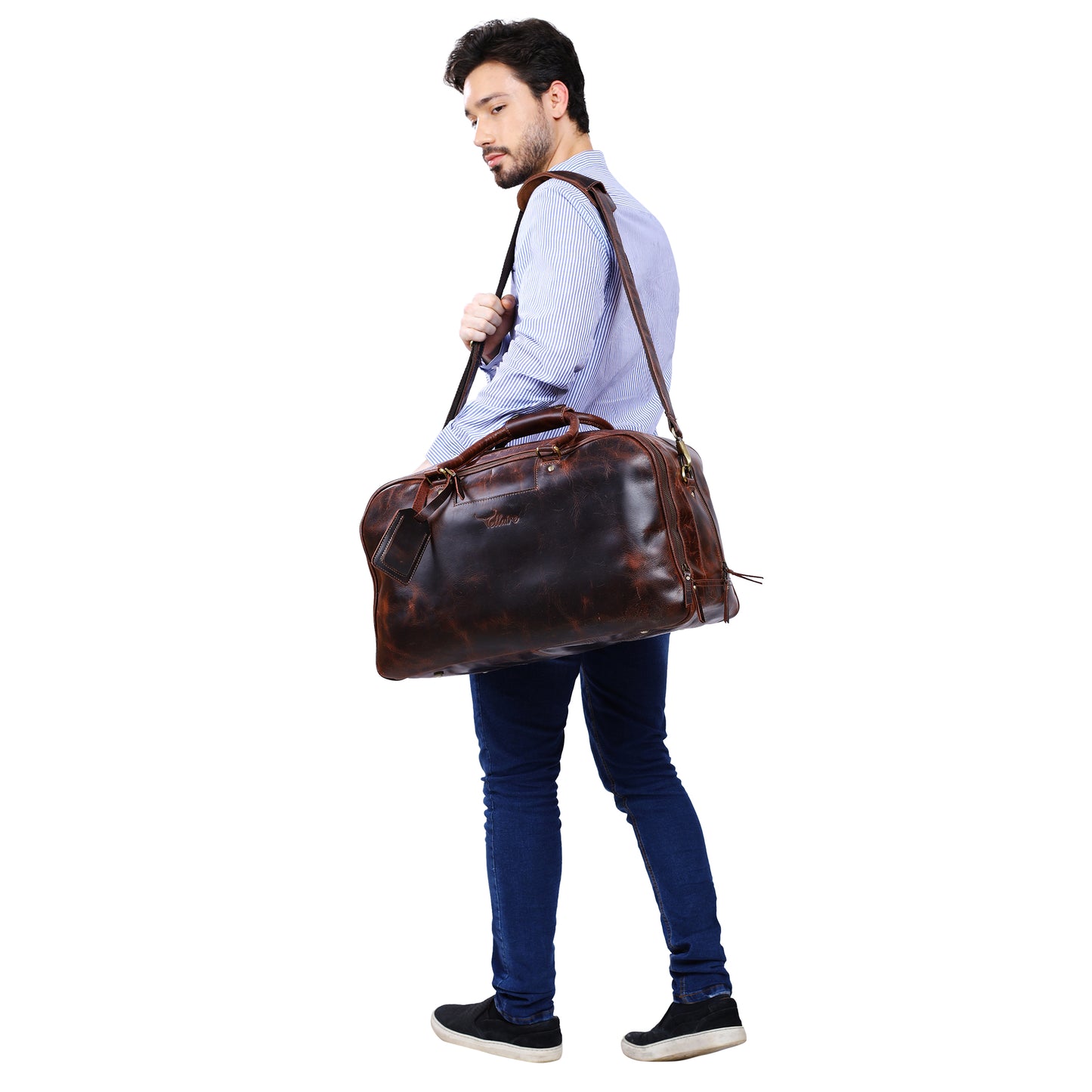 Personalized Leather Travel Bag - XLarge