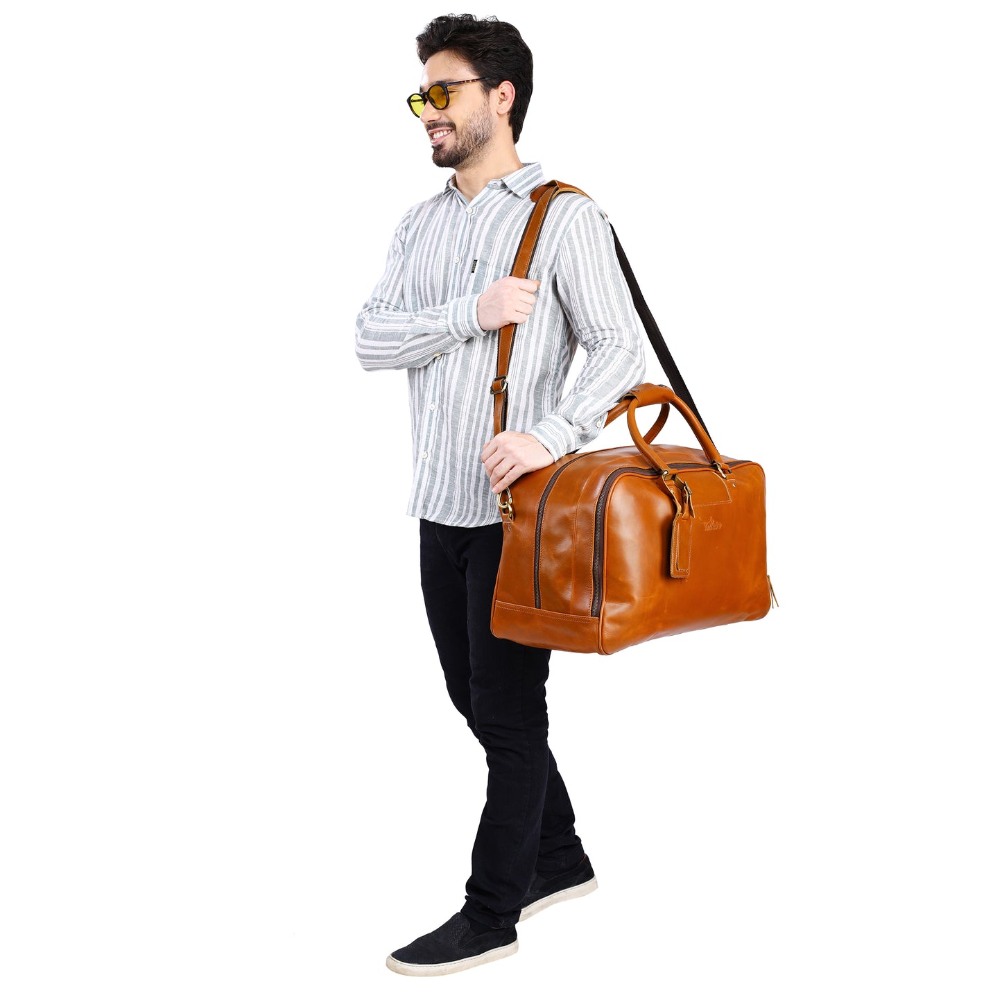 Leather Square Duffle Bag | LB