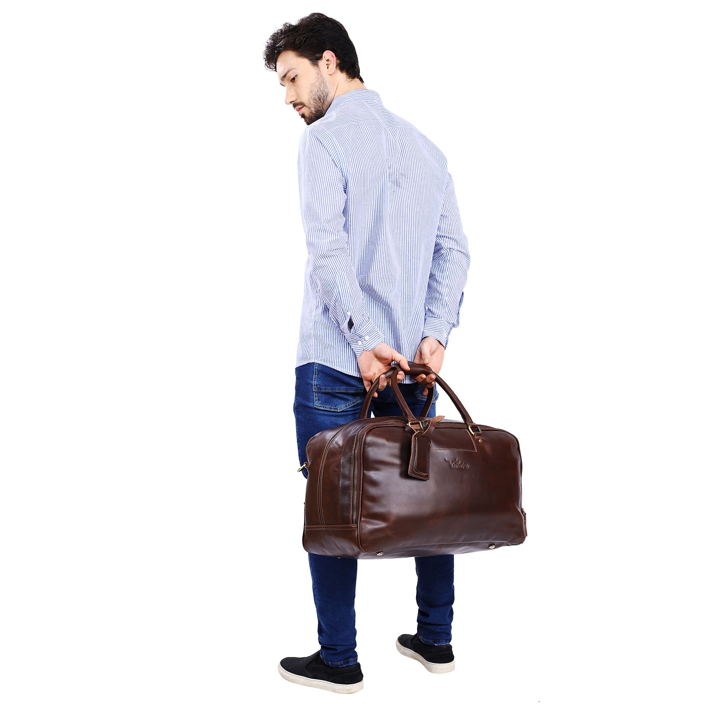 Leather Square Duffle Bag | DB